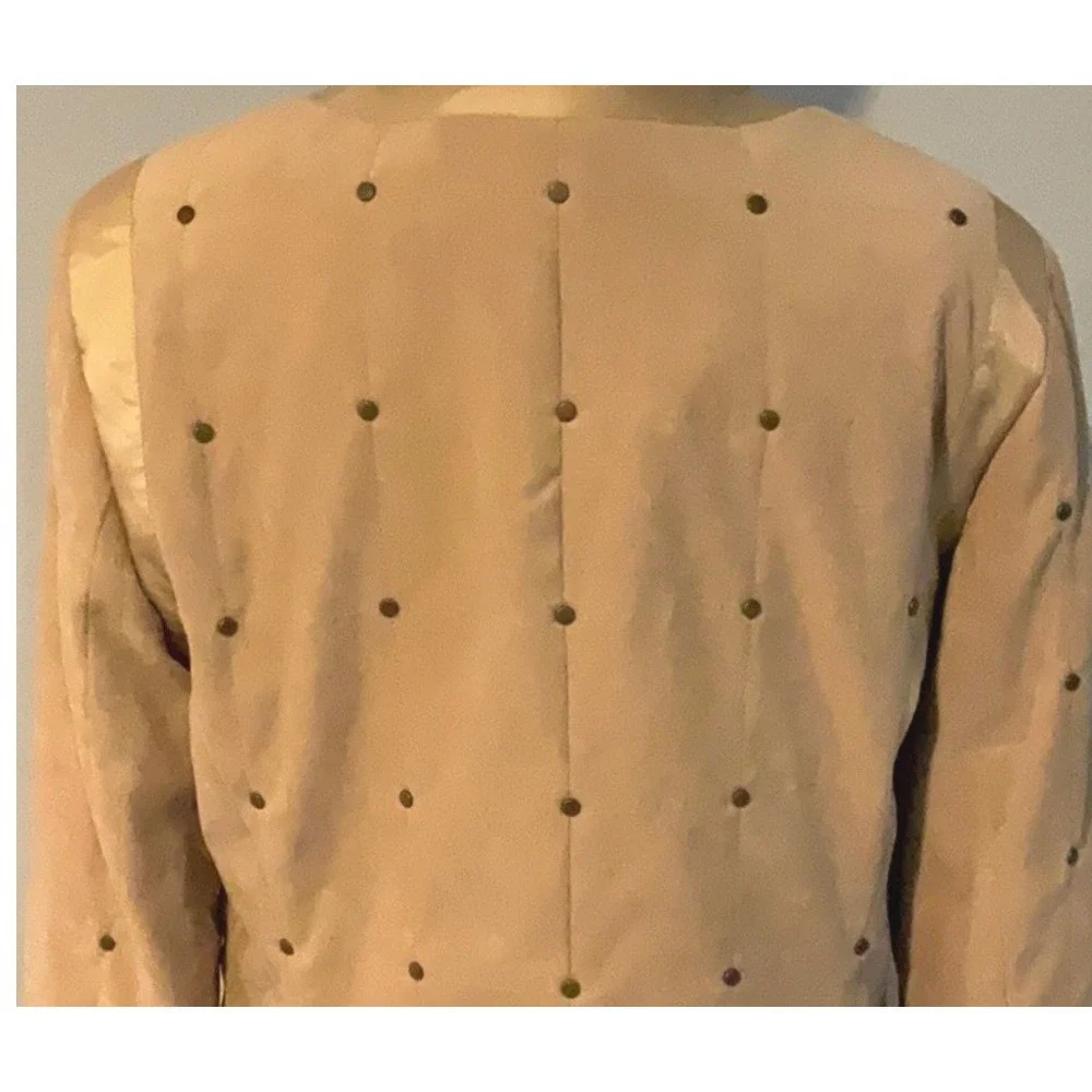 Doncaster Women's Quilted Faux Suede Gold Rivet‎ Studded Jacket zip up size 10